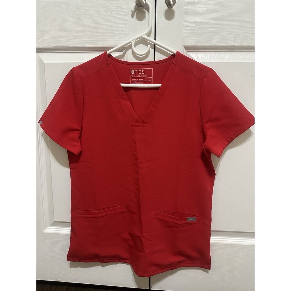 Figs Scrub Top Casma Fw1100 Womens Size Small Red Uniform